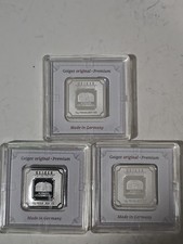 GEIGER EDELMETALLE 10 GRAM .999 FINE SILVER SQUARE BAR SEALED IN ASSAY-Lot Of 3