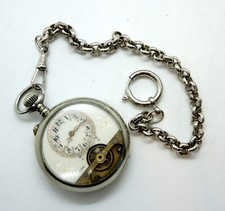 Hebdomas 8 Days Type 1900's Swiss Silver Pocket Watch EXC WORKING Serviced