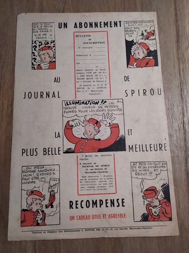 Spirou publicité abonnement - spirou,