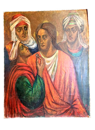 Grande huile sur toile - sur,