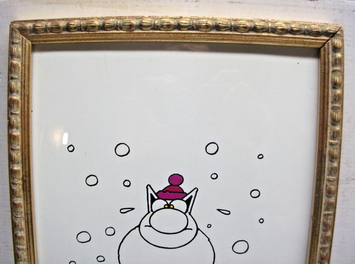 Chat geluck dans cadre - chat, de
