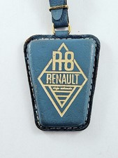 KEYRING - RENAULT R8 - Original Leather 1960s - Garage NICE Branch - Vintage