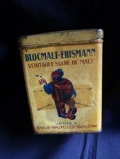 RARE BOITE  CHOCOLAT en tôle  ERISMANN  ,GENEVE,BRUXELLE,TOURCOING