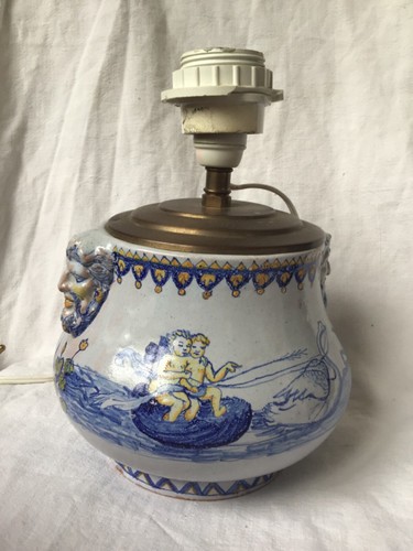 Lampe pot faience - pot, faunes