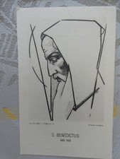 German Pious Mortuary Image Saint Benedict German Text