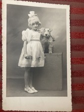 ORIGINAL PHOTO CHILD TOY DOG TOYS DOG YEAR CIRCA 1920 COSTUME