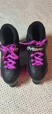 Nitro Quad Roller Skates Size 5 Black w/ Purple Wheels & Laces – Indoor Outdoor