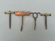 4 anciens tire bouchons en métal art pop œnologie french antique wine