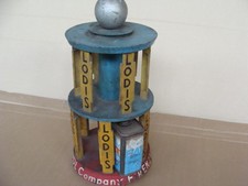 VINTAGE WOODEN CHROME PLATED SIDOL PASTA TIN DISPLAY