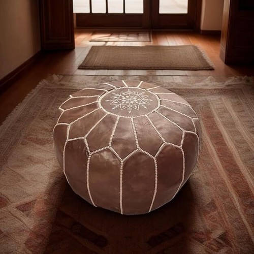 Pouf marocain cuir - marocain,