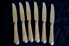 6 couteaux dessert fromage métal argent empire
