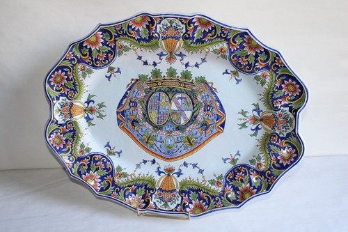 Ancien grand plat faïence - ancien, en