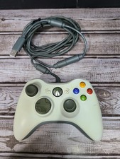 OEM Microsoft XBOX 360  Wired USB Controller White - Tested +Breakaway Cord