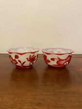 Pair of Chinese Glass Bowls From Beijing / Chinese Bowls In Beijing Glass