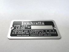 Plaque constructeur LAMBRETTA LD56