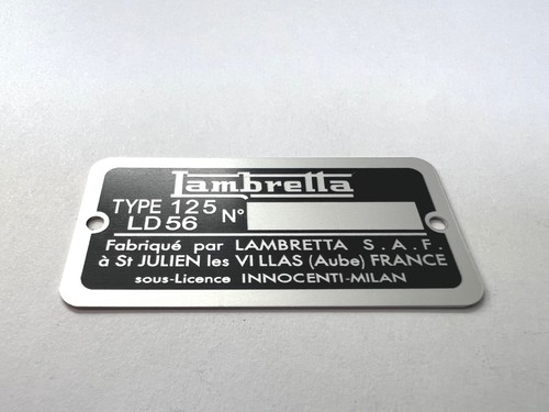 Plaque constructeur lambretta - constructeur,