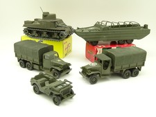 Solido Military Army 1/50 - Lot of 1 Tank - 2 GMC - 1 DUKW - 1 Jeep
