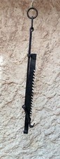 CREMAILLERE DE CHEMINEE FER FORGER MAIN XVIIIé OUTIL ANCIEN 117 A 163 cm