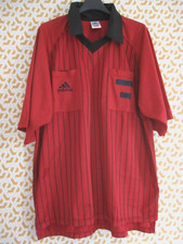 Maillot Arbitre Porté Adidas rouge et noir Football vintage homme - L