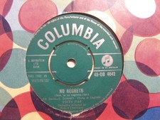Edith Piaf – No Regrets 1961 7” Columbia DB 4642 green labels