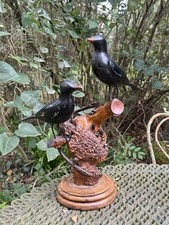 Birds & Root Sculpture & Raw & Folk Art & Wood & Decoration