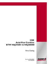 CASE IH 2388 AXIAL FLOW COMBINE BTW HAJ292001 &HAJ300000 PARTS CATALOG
