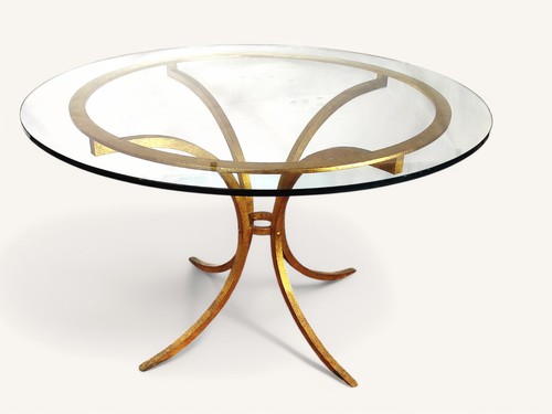 Round dining table - dining, gilt