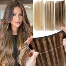 Invisible 100% Real Remy Human One Piece Wire Clip in Hair Extensions Nano Ring