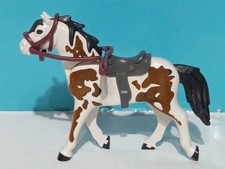 PLAYMOBIL FIGURINE CHEVAL PINTO DE L'OUEST 3e GÉNÉRATION WESTERN YANKE SUDISTE