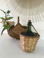 7⚜️Old Lady Jeanne Bottle Viresa In Her Basket Wicker Vintage H30 Cm 2L