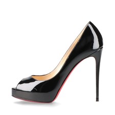 Christian Louboutin Patent Leather Open-toe Pumps 37 Ladies' Black