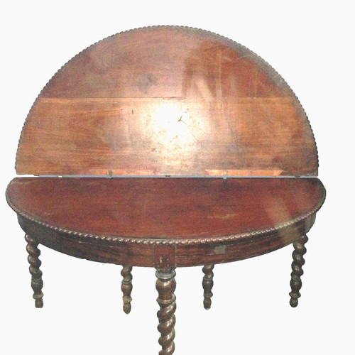 Table demi lune acajou de - table, ,en