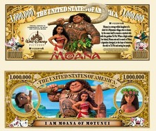 VAIANA Moana BILLET MILLION DOLLAR US ! PUA Maui Heihei cochon Série WALT DISNEY