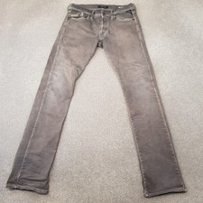Replay Mens Jeans 33x34 Grey Waitom M983 Straight Slim Denim Button Fly W33 L34