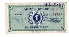 Belgique Belgium Billet 1 Franc 01/08/1946 P.M1 Armée BELGE MILITAIRE MILTARY VF