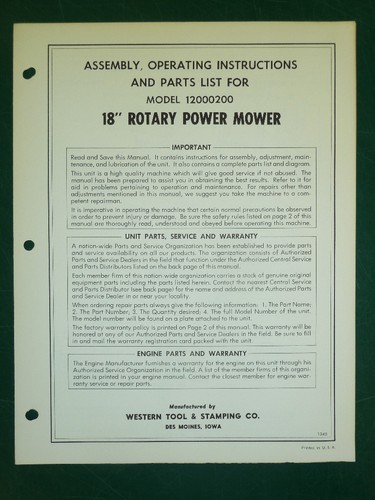 Western tool rotary mower - western,