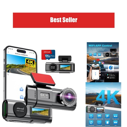 Dashcam voiture zhiroad - dashcam, 4k