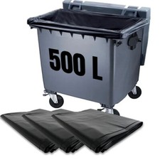 Lot 50 sacs poubelle à déchets Housses de conteneur 500L litres container à ord