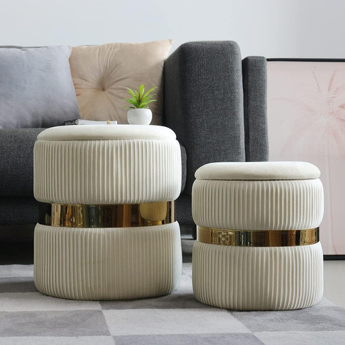 Elegant round velvet storage - elegant,