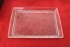 Signed BACCARAT Rectangular Crystal Serving Tray Model HONEYCOMB