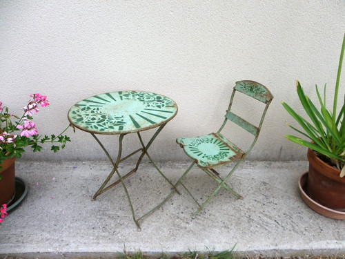 Ancien salon jardin fer - ancien,