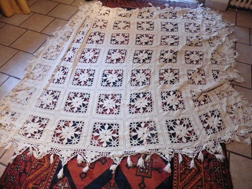 Ancienne nappe couverture - nappe,