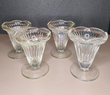 LOT DE 4 BELLES COUPE À GLACE FRUITS EN VERRE CLAIREY FRANCE
