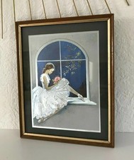 19 ⚜️ Old Wooden Frame Image Dancer By A Window Vintage