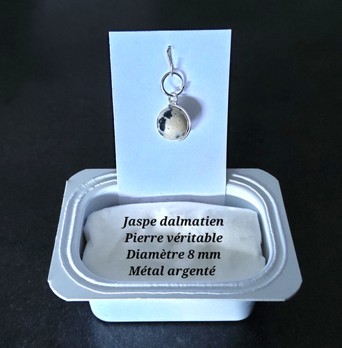 Pendentif jaspe dalmatien - pendentif,