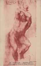 Antique Postcard PAINTINGS PAINTING PAINTER Michelangelo Michelangiolo Study