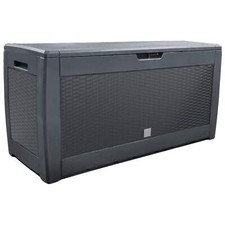 VOUNOT Coffre de Rangement Exterieur 310L en PP 119x48x60CM Polyrotin Anthracite
