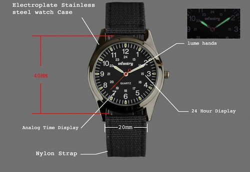 Montre quartz noire armée - à,
