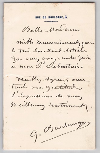 Gustave boulanger lettre - gustave,