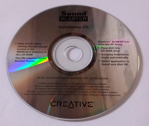 Drivers creative sound - cd,